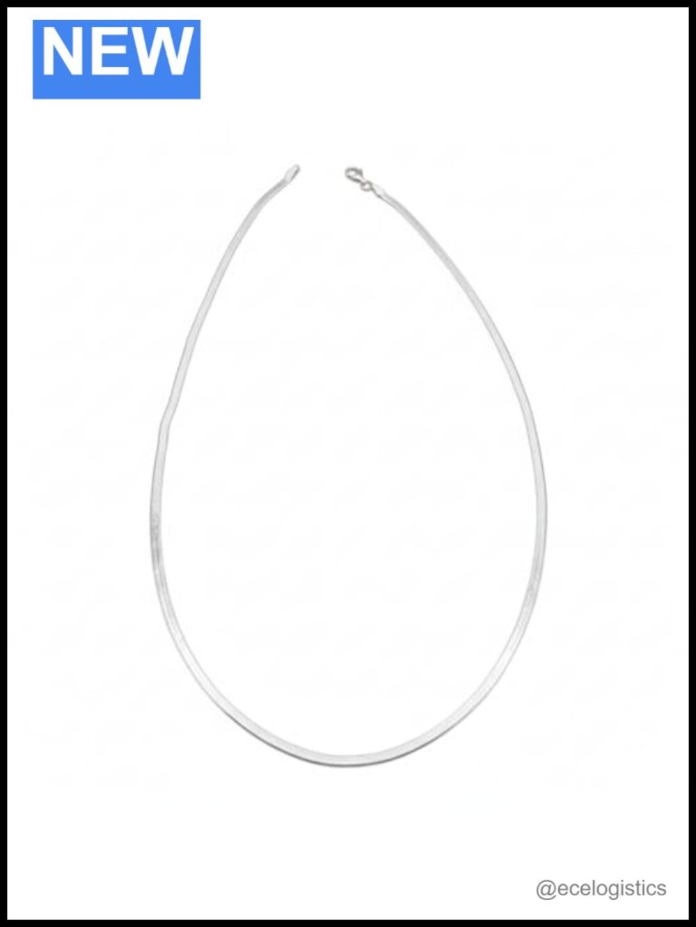 925 Sterling Silver Herringbone Necklace 3mm Flat Snake Chain 18 Inch